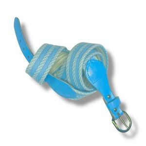 Vintage 70s white and pastel blue belt